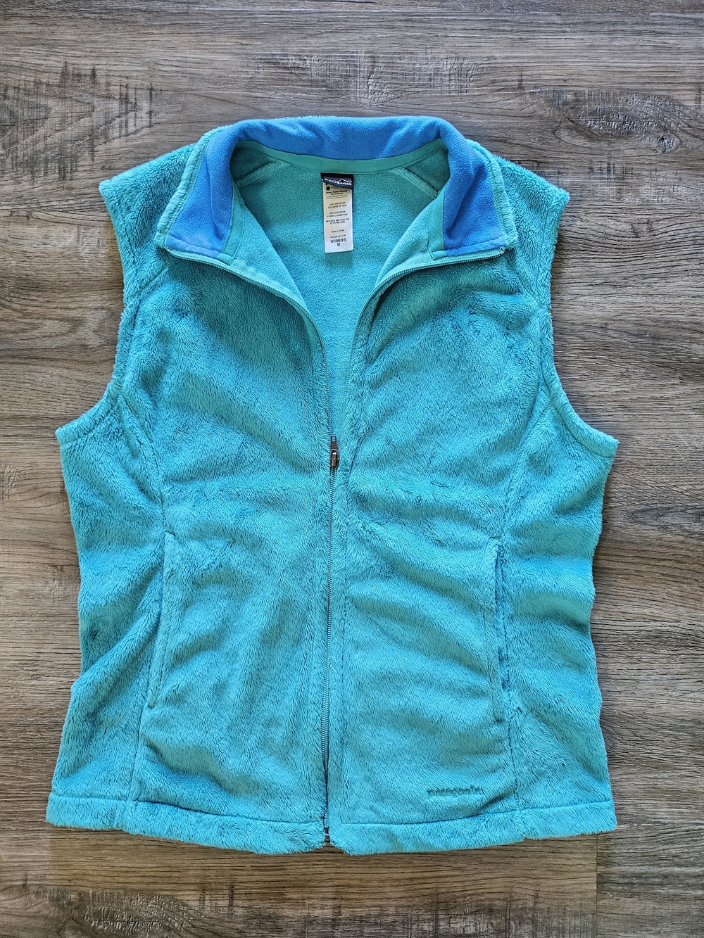 Patagonia Women's Turquoise Blue Fleece Plush Synchilla Full Zip Vest